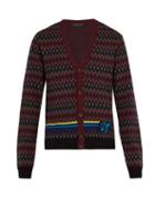 Matchesfashion.com Prada - Chevron Jacquard Wool Blend Cardigan - Mens - Black