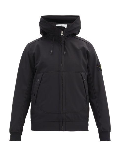 Matchesfashion.com Stone Island - Logo-patch Hooded Soft-shell Jacket - Mens - Black