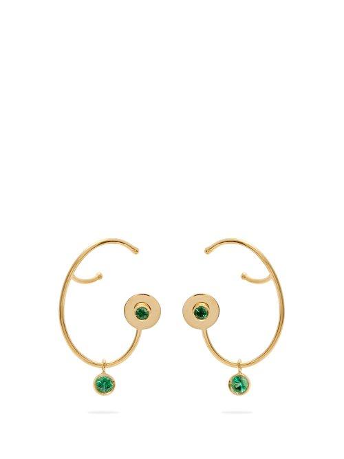Matchesfashion.com Ana Khouri - Lily 18kt Gold & Emerald Earrings - Womens - Green