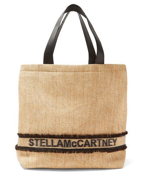 Matchesfashion.com Stella Mccartney - Logo Woven Raffia Tote Bag - Womens - Cream Multi