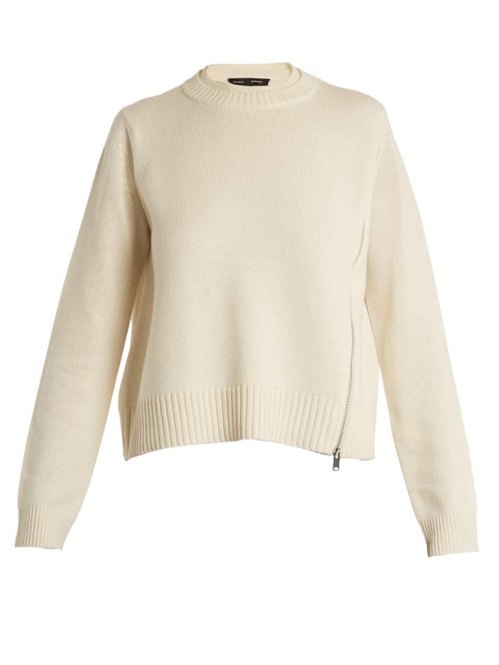 Proenza Schouler Asymmetric-zip Wool And Silk-blend Sweater