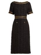 Matchesfashion.com Gucci - Ribbon Trimmed Embroidered Tweed Dress - Womens - Black