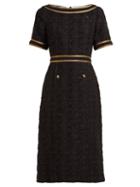 Matchesfashion.com Gucci - Ribbon Trimmed Embroidered Tweed Dress - Womens - Black