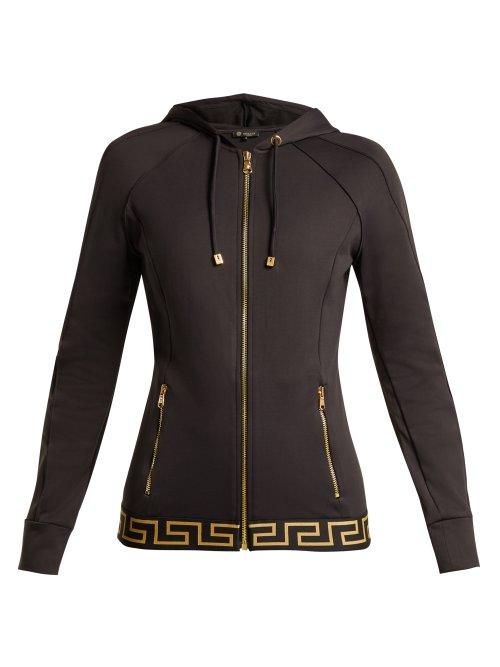 Matchesfashion.com Versace - Logo Jacquard Zip Through Performance Jacket - Womens - Black Gold