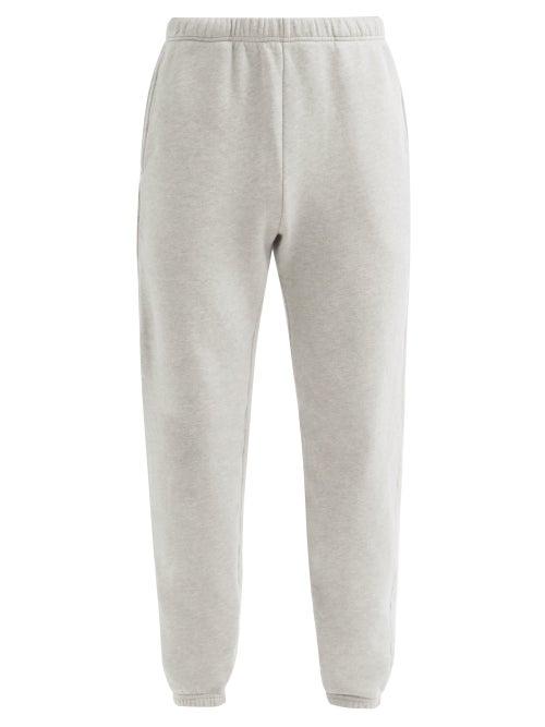 Matchesfashion.com Les Tien - Brushed-back Cotton-jersey Track Pants - Mens - Grey