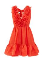 Matchesfashion.com Zimmermann - Lovestruck Garland Plunge-neck Mini Dress - Womens - Red