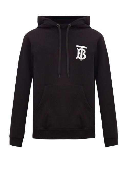 Matchesfashion.com Burberry - Landon Tb-logo Cotton Hooded Sweatshirt - Mens - Black
