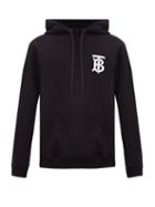 Matchesfashion.com Burberry - Landon Tb-logo Cotton Hooded Sweatshirt - Mens - Black