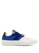 Matchesfashion.com Maison Margiela - Suede And Canvas Low Top Trainers - Mens - White Navy