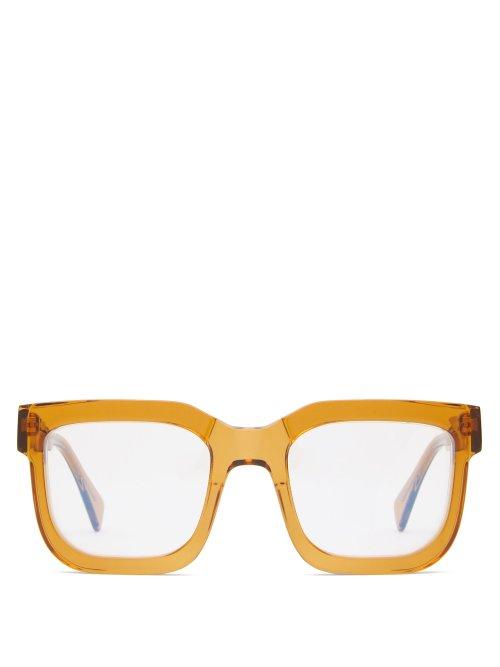 Matchesfashion.com Kuboraum - Square Acetate Glasses - Mens - Yellow
