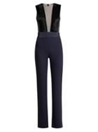 Matchesfashion.com Galvan - Gwyneth Panelled Crepe Jumpsuit - Womens - Navy Multi