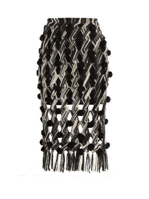 Tabula Rasa Lela Hand-macram Pompom Embellished Skirt