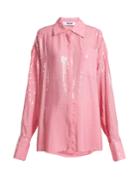 Msgm Sequin-embellished Shirt