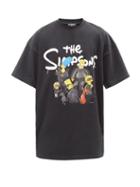 Balenciaga - Oversized The Simpsons-print Cotton-jersey T-shirt - Mens - Black