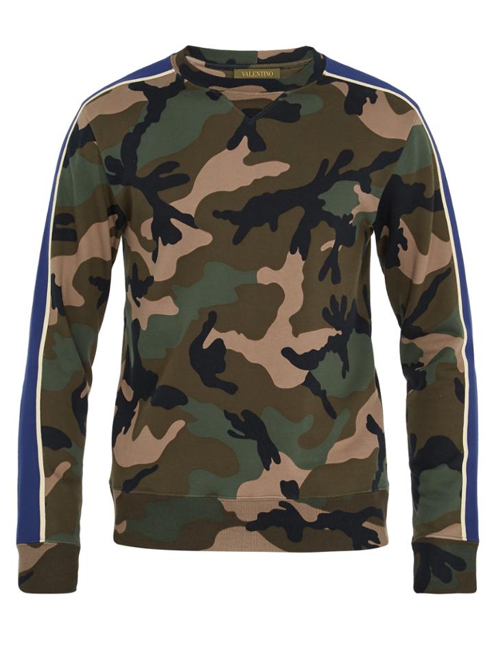 Valentino Camouflage-print Jersey Sweatshirt
