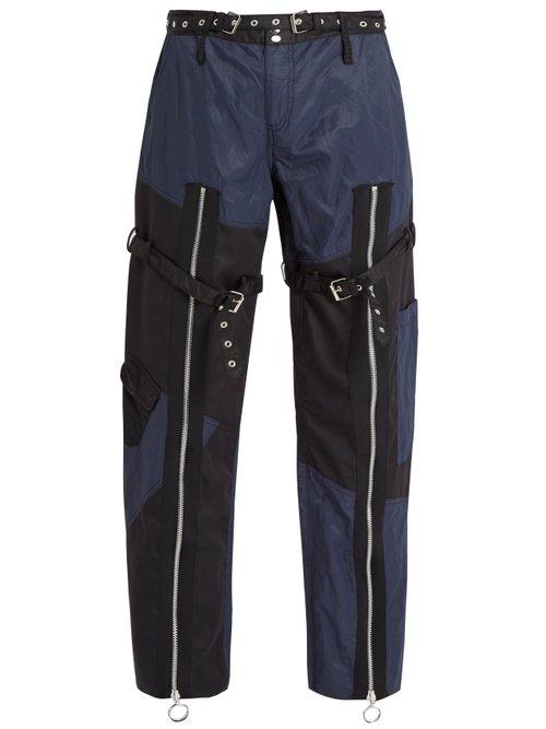Matchesfashion.com Marques'almeida - Patchwork Twill Trousers - Mens - Black Navy
