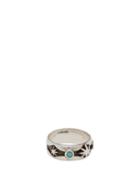 Matchesfashion.com Dineh - Moccasin Button Sterling Silver And Turquoise Ring - Mens - Silver