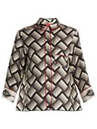 F.r.s - For Restless Sleepers Artemide Chevron-print Silk Pyjama Top