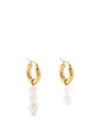 By Alona - Lani Pearl, Quartz & 18kt Gold-plated Earrings - Womens - White Multi