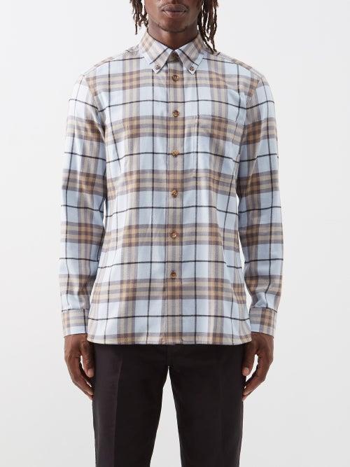 Burberry - Caxton Checked Cotton Shirt - Mens - Blue Check