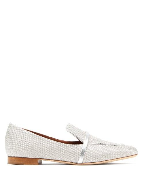 Matchesfashion.com Malone Souliers - Jada Raffia Loafers - Womens - Silver