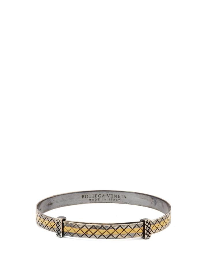 Bottega Veneta Intrecciato-engraved Sterling Silver Bracelet