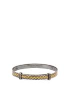 Bottega Veneta Intrecciato-engraved Sterling Silver Bracelet