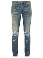 Matchesfashion.com Amiri - Distressed Slim Leg Jeans - Mens - Blue