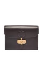 Matchesfashion.com Dunhill - Duke Padlock Fastening Leather Pouch - Mens - Black
