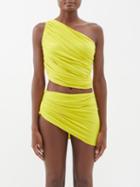 Norma Kamali - Diana One-shoulder Ruched Bikini Top - Womens - Dark Yellow