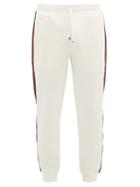 Matchesfashion.com Brunello Cucinelli - Corduroy Side Striped Cotton Jersey Track Pants - Mens - Cream