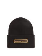 Canada Goose - Logo-embroidered Merino Wool Beanie Hat - Mens - Black