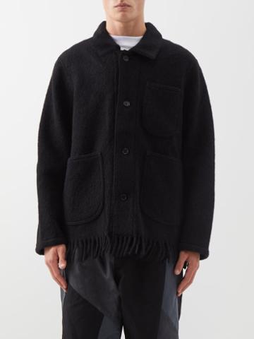 Ymc - Labour Fringed Wool-blend Jacket - Mens - Black