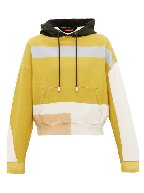 Matchesfashion.com Eckhaus Latta - Colour-block Cotton-jersey Hooded Sweatshirt - Mens - Yellow Multi