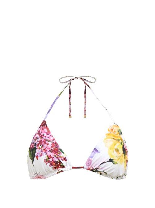 Matchesfashion.com Dolce & Gabbana - Ortensie Floral Print Bikini Top - Womens - Multi