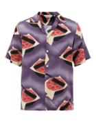 Matchesfashion.com Nipoaloha - Hokusai Watermelon-print Shirt - Mens - Purple Multi