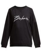 Matchesfashion.com Balmain - Logo Print Cotton Sweatshirt - Womens - Black White