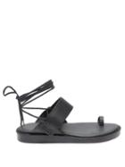 Matchesfashion.com Ann Demeulemeester - Toe-ring Leather Wraparound Sandals - Womens - Black