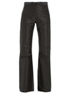 Matchesfashion.com Marques'almeida - Kick Flare Polka Dot Jacquard Trousers - Womens - Black White