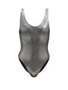 Matchesfashion.com Jade Swim - Contour Scoop-back Metallic Swimsuit - Womens - Silver