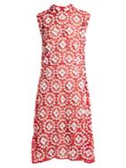 Miu Miu Floral-embroidered Appliqu Cotton-blend Dress