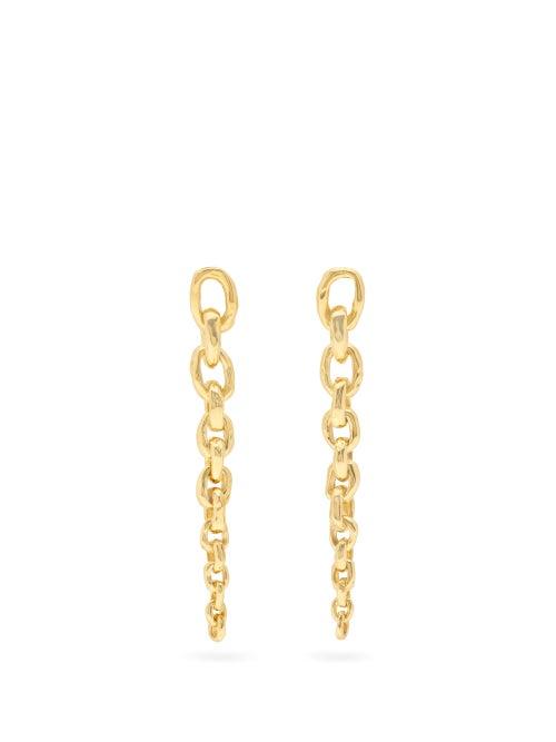 Matchesfashion.com Patcharavipa - Edges 18kt Gold Chain Earrings - Womens - Gold