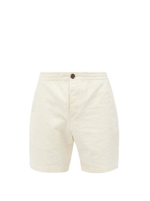 Oliver Spencer - Drawstring-waist Cotton-hopsack Shorts - Mens - Beige