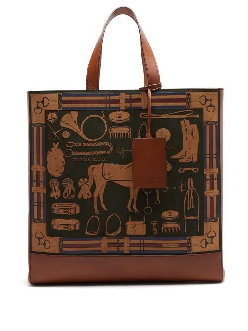 Matchesfashion.com Ralph Lauren Purple Label - Laser Cut Leather Tote Bag - Mens - Multi