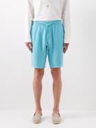 Vilebrequin - Striped Linen-broadcloth Shorts - Mens - Blue