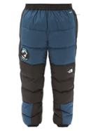 Matchesfashion.com The North Face - Nse Lhotse Bi-colour Quilted Down Shell Trousers - Mens - Blue Multi