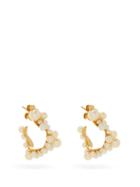 Matchesfashion.com Sophie Bille Brahe - Mary Pearl & 14kt Gold Hoop Earrings - Womens - Pearl