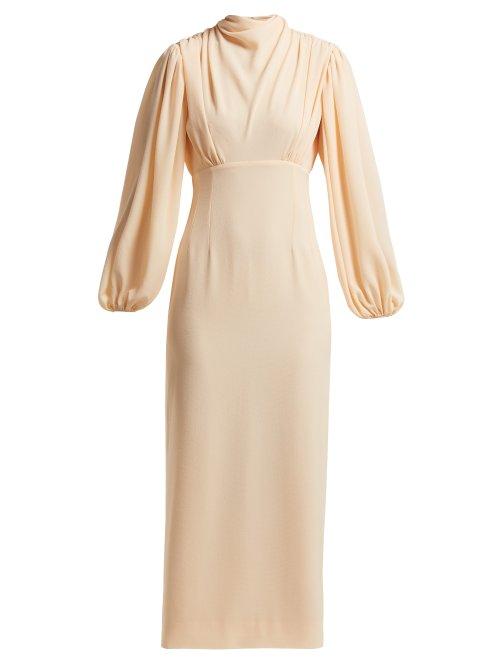 Matchesfashion.com Emilia Wickstead - Niamh Draped Crepe Midi Dress - Womens - Ivory