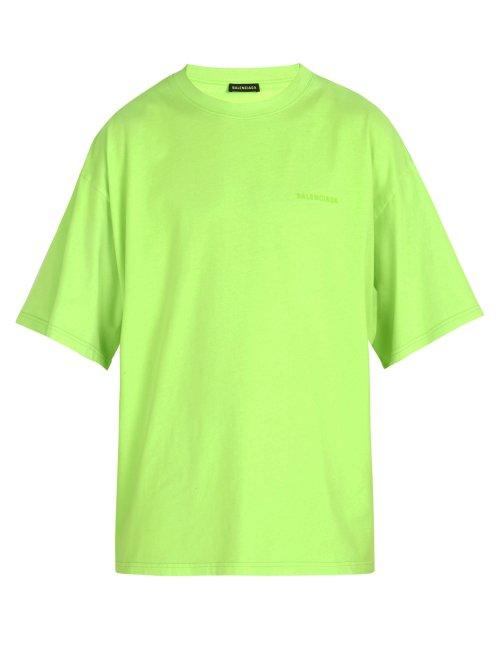 Matchesfashion.com Balenciaga - Ego Printed Cotton T Shirt - Mens - Green