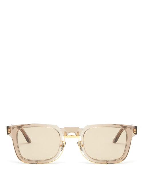 Matchesfashion.com Kuboraum - N4 Square Acetate Sunglasses - Mens - Light Grey